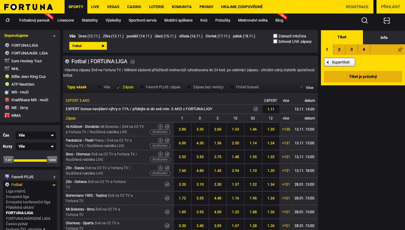 Fortuna Snímek obrazovky 2